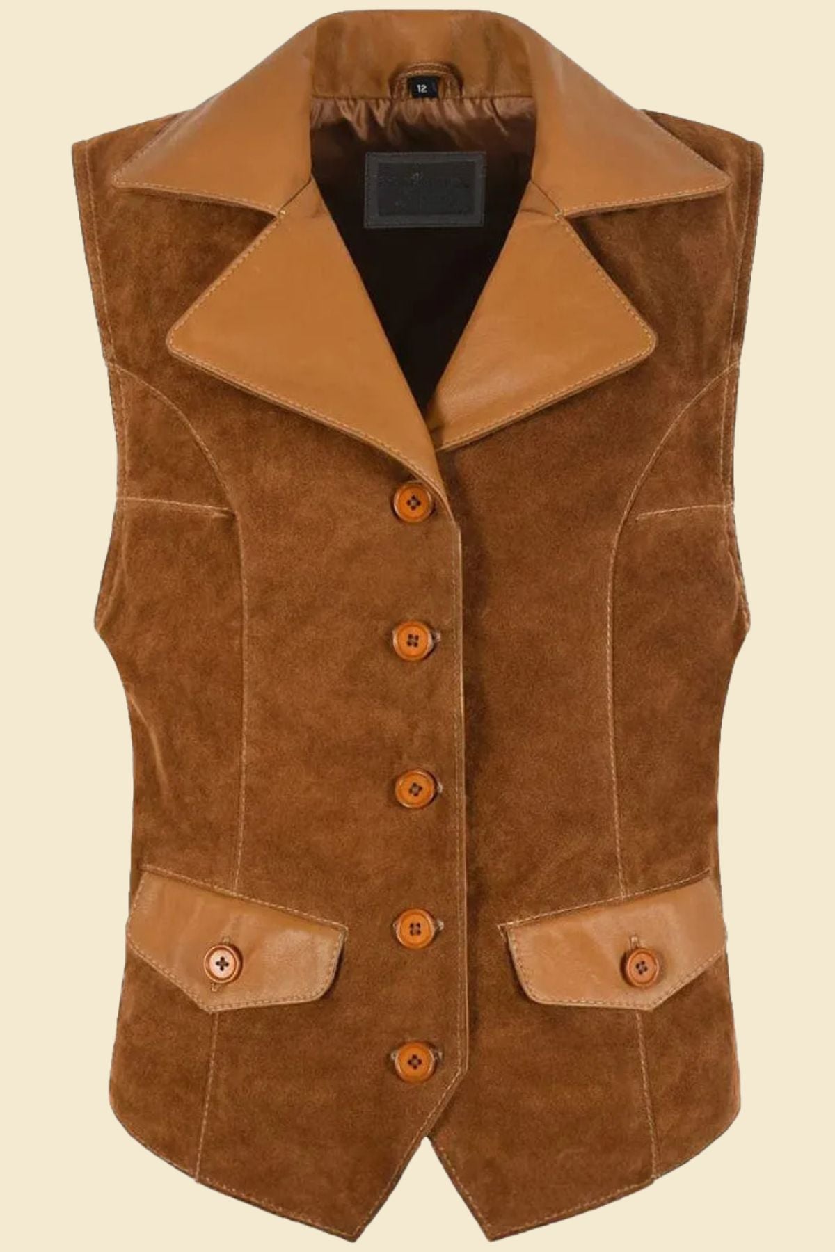 Women Brown Suede Western Vest Cowgirl Style